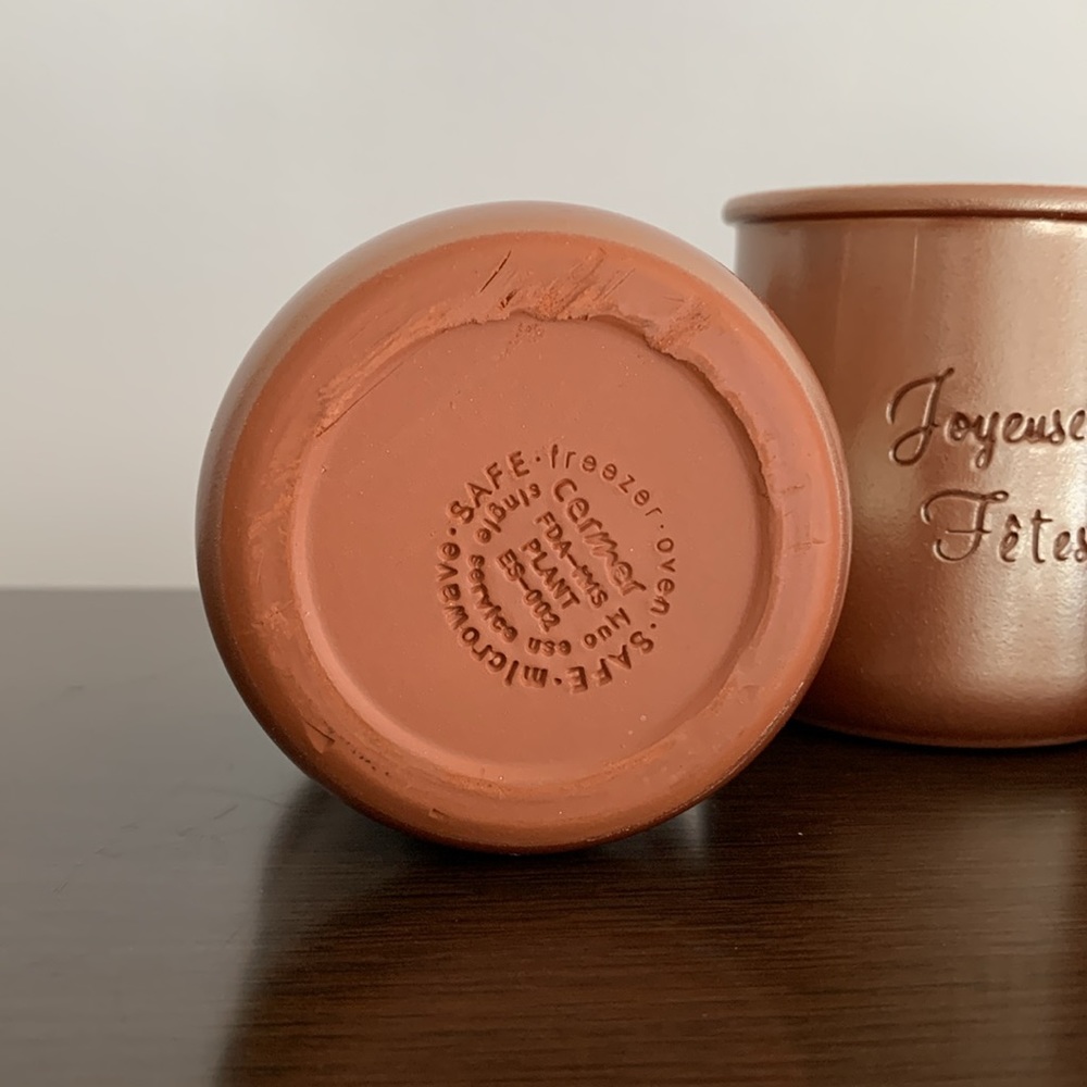 3 Bronze Gold La Fermiere Glazed Terra Cotta Mini pots - Picture 6 of 6